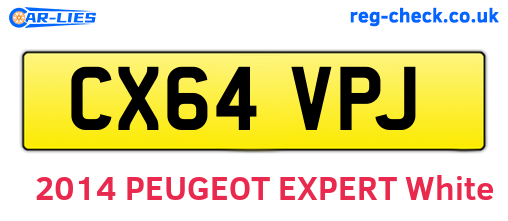 CX64VPJ are the vehicle registration plates.