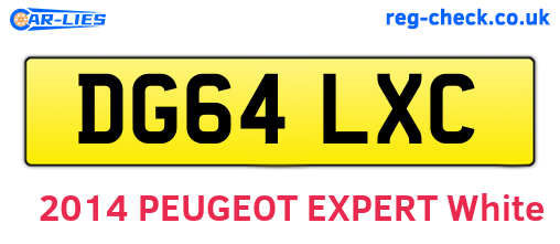 DG64LXC are the vehicle registration plates.