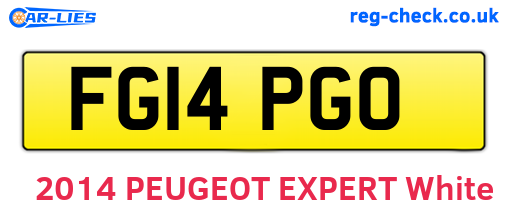 FG14PGO are the vehicle registration plates.