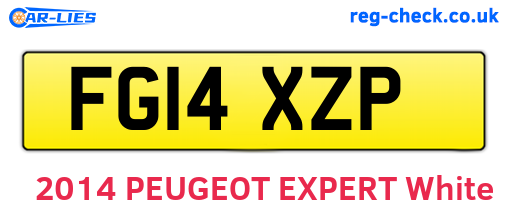 FG14XZP are the vehicle registration plates.