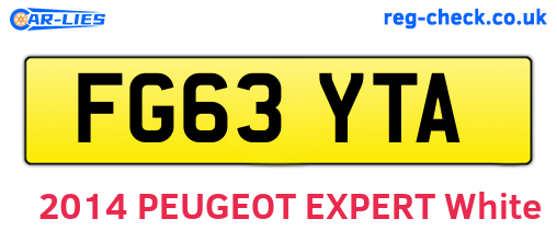 FG63YTA are the vehicle registration plates.