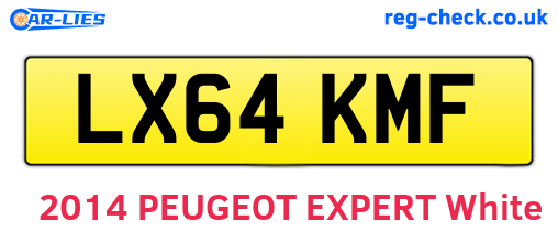 LX64KMF are the vehicle registration plates.