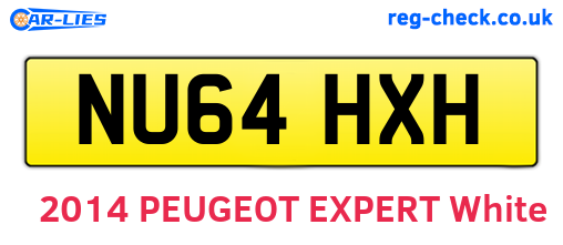 NU64HXH are the vehicle registration plates.