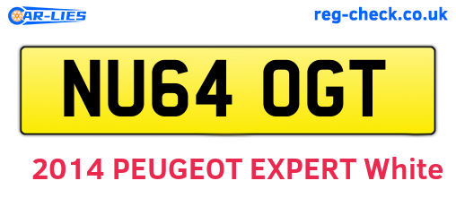 NU64OGT are the vehicle registration plates.