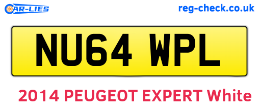 NU64WPL are the vehicle registration plates.