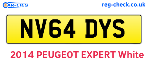 NV64DYS are the vehicle registration plates.