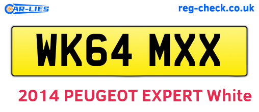 WK64MXX are the vehicle registration plates.