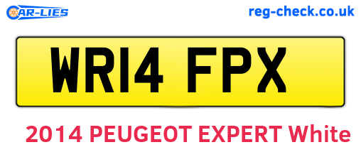 WR14FPX are the vehicle registration plates.