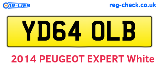 YD64OLB are the vehicle registration plates.