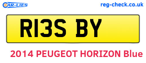 R13SBY are the vehicle registration plates.