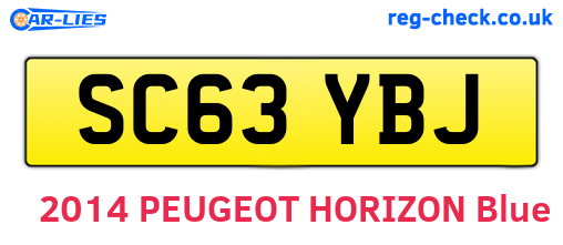 SC63YBJ are the vehicle registration plates.