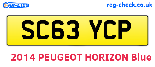 SC63YCP are the vehicle registration plates.
