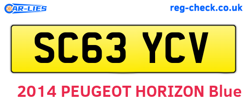 SC63YCV are the vehicle registration plates.