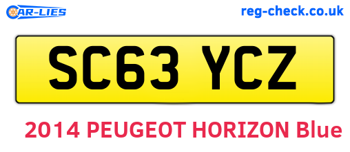 SC63YCZ are the vehicle registration plates.