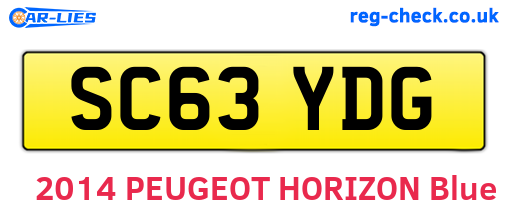 SC63YDG are the vehicle registration plates.