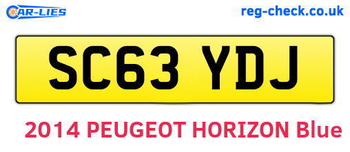 SC63YDJ are the vehicle registration plates.