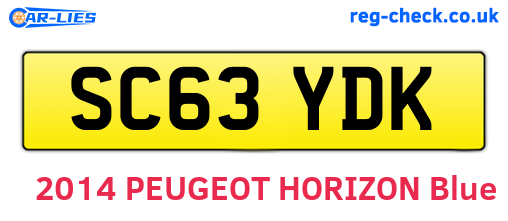 SC63YDK are the vehicle registration plates.