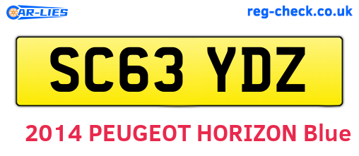 SC63YDZ are the vehicle registration plates.