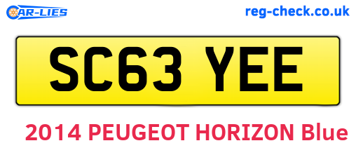 SC63YEE are the vehicle registration plates.