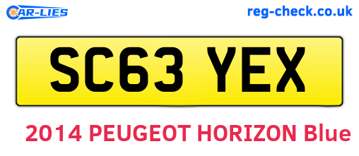 SC63YEX are the vehicle registration plates.
