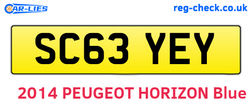 SC63YEY are the vehicle registration plates.