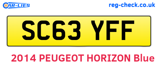 SC63YFF are the vehicle registration plates.