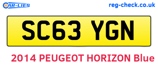 SC63YGN are the vehicle registration plates.