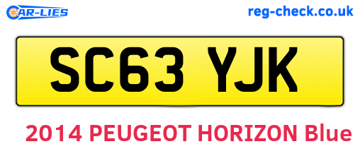 SC63YJK are the vehicle registration plates.