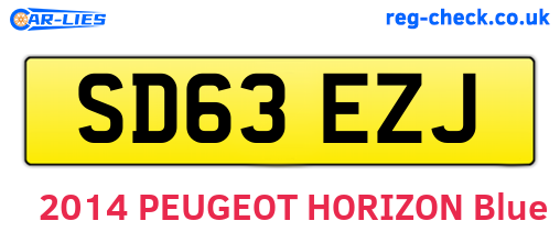 SD63EZJ are the vehicle registration plates.