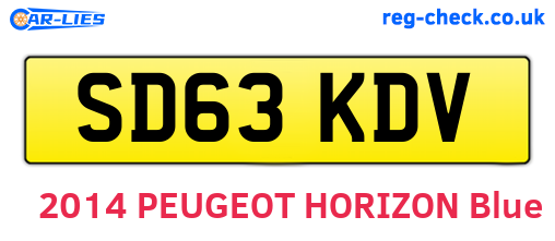SD63KDV are the vehicle registration plates.