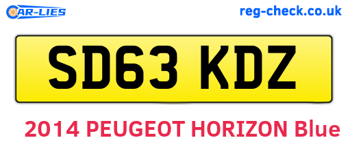 SD63KDZ are the vehicle registration plates.