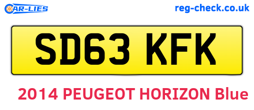 SD63KFK are the vehicle registration plates.