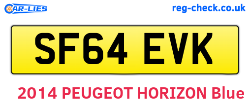 SF64EVK are the vehicle registration plates.