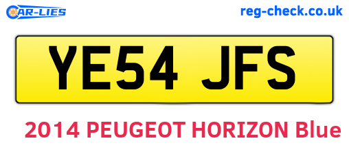 YE54JFS are the vehicle registration plates.