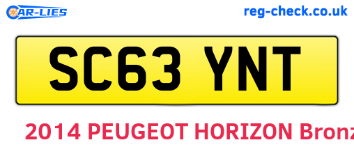 SC63YNT are the vehicle registration plates.