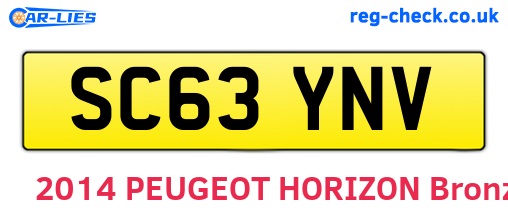SC63YNV are the vehicle registration plates.