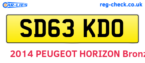 SD63KDO are the vehicle registration plates.