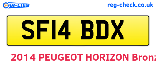 SF14BDX are the vehicle registration plates.