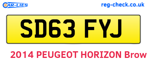 SD63FYJ are the vehicle registration plates.