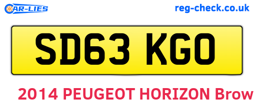 SD63KGO are the vehicle registration plates.