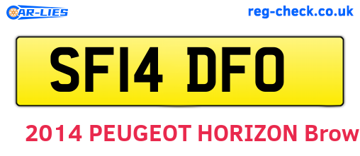 SF14DFO are the vehicle registration plates.