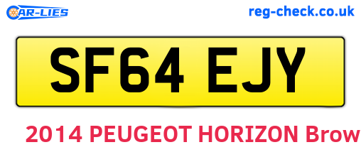 SF64EJY are the vehicle registration plates.