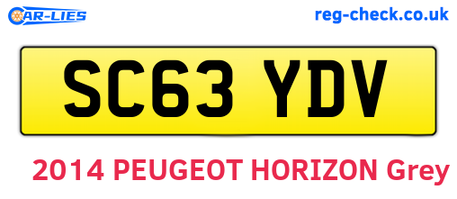 SC63YDV are the vehicle registration plates.