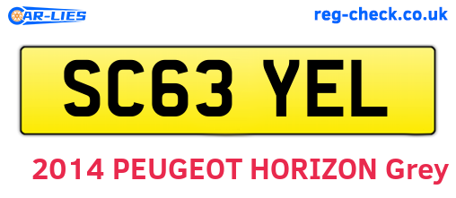 SC63YEL are the vehicle registration plates.