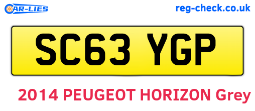SC63YGP are the vehicle registration plates.