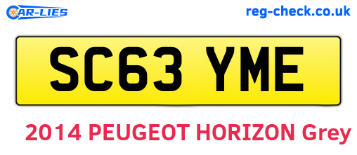 SC63YME are the vehicle registration plates.