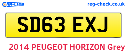 SD63EXJ are the vehicle registration plates.