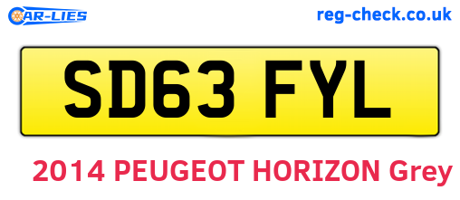 SD63FYL are the vehicle registration plates.