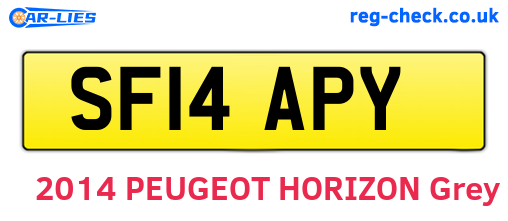 SF14APY are the vehicle registration plates.