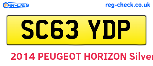 SC63YDP are the vehicle registration plates.